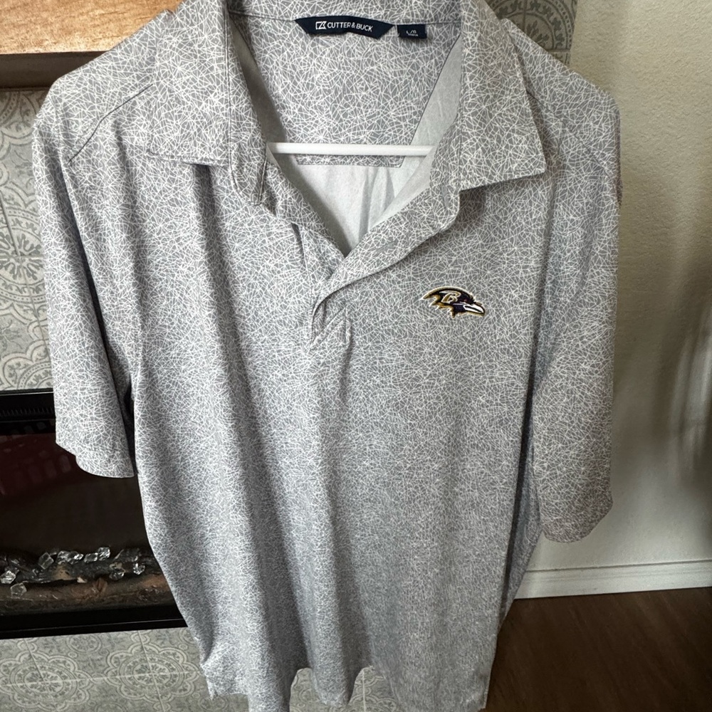 Cutter & Buck Gray Men's Baltimore Ravens Polo